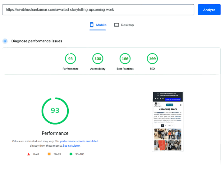 GTmetrix A grade website optimization result